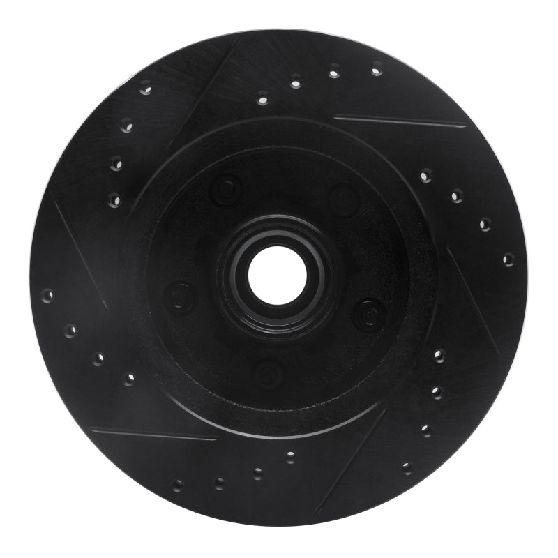 R1 Concepts R1 67-74 Buick GS Front Right Drilled & Slotted Black Brake Rotor