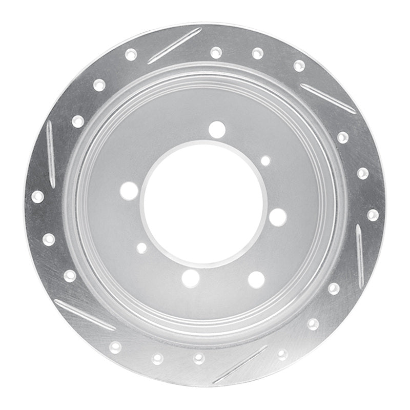 R1 Concepts R1 91-93 Hyundai SONATA Rear Right Drilled & Slotted Silver Brake Rotor