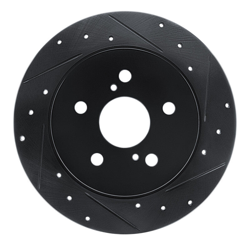 R1 Concepts R1 18-22 Toyota C-HR Rear Right Drilled & Slotted Black Brake Rotor