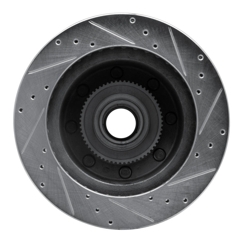 R1 Concepts R1 95-07 Ford E-350 Econoline Front Left Drilled & Slotted Silver Brake Rotor