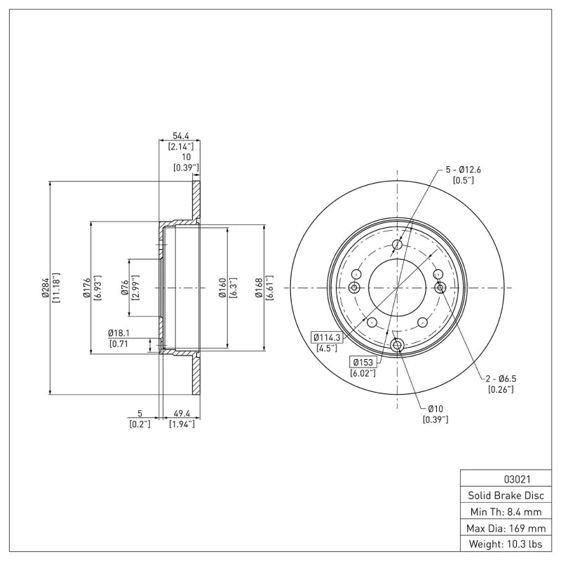 DFC 05-20 Hyundai Sonata Rear Brake Rotor