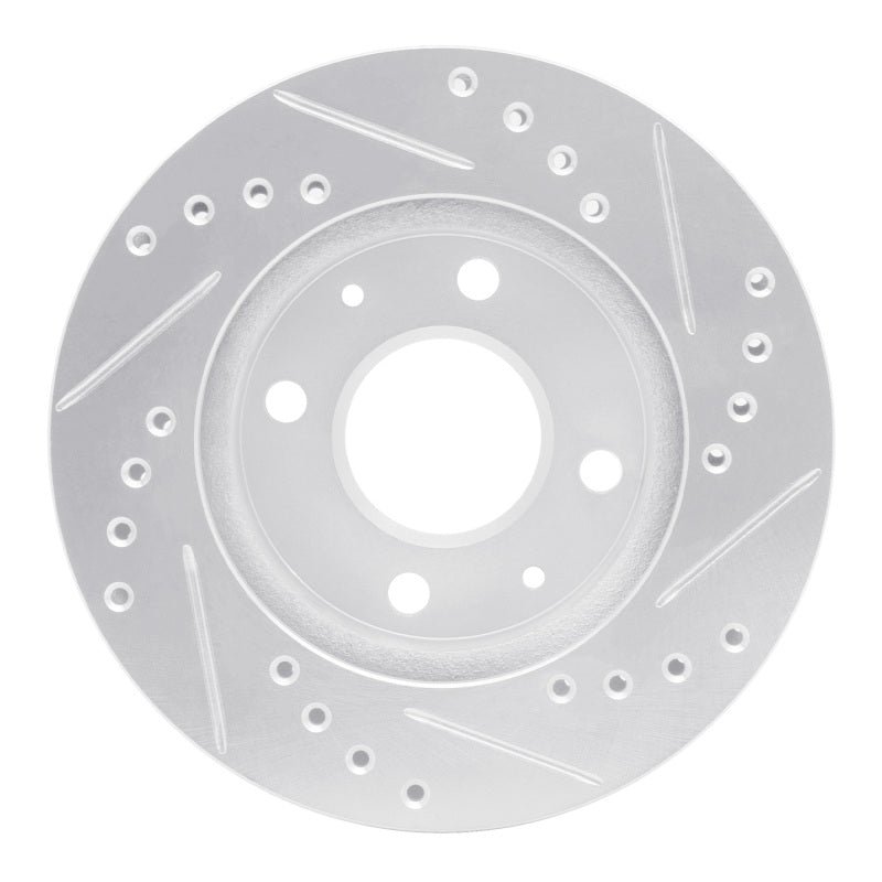 R1 Concepts R1 83-87 Honda Prelude Front Left Drilled & Slotted Silver Brake Rotor