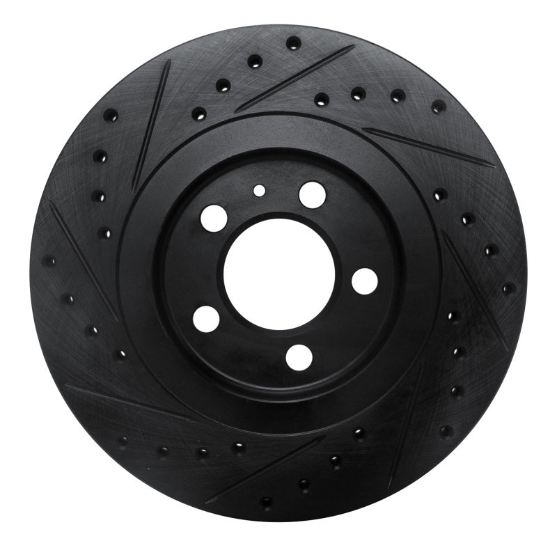 R1 Concepts R1 92-95 Volkswagen CORRADO Front Right Drilled & Slotted Black Brake Rotor