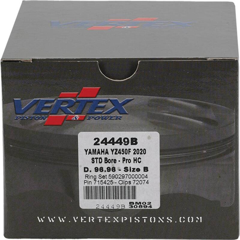 Vertex Pistons Vertex Piston 21-23 Yamaha WR 450 F 450cc Forged High Compression Piston Kit 13.8:1 Comp.