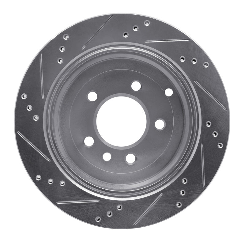 R1 Concepts R1 05-07 Land Rover LR3 Rear Right Drilled & Slotted Silver Brake Rotor