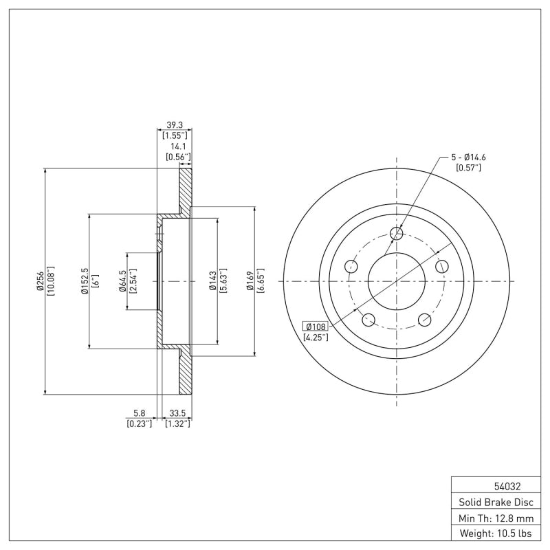 DFC 93-05 Ford Taurus (Excl SHO) Rear Brake Rotor