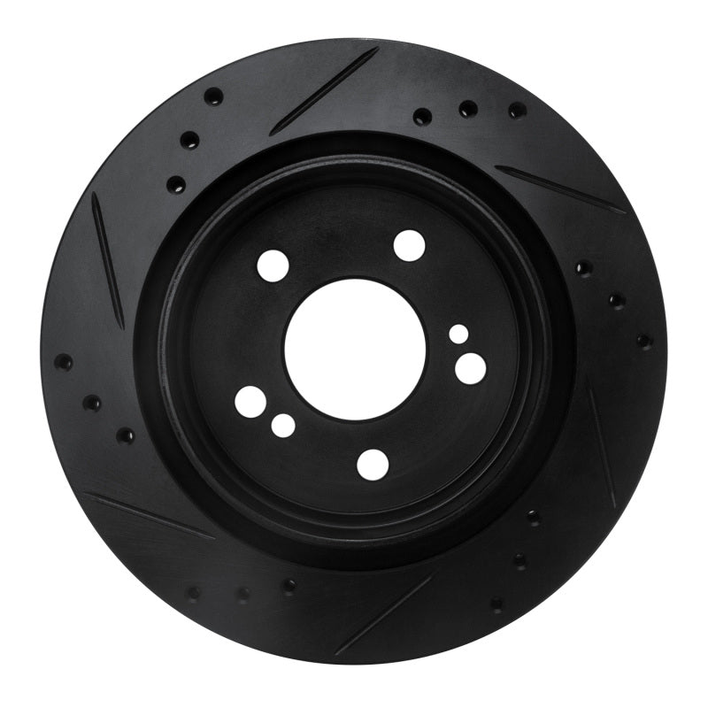 R1 Concepts R1 92-95 Mercedes-Benz E420 Rear Right Drilled & Slotted Black Brake Rotor