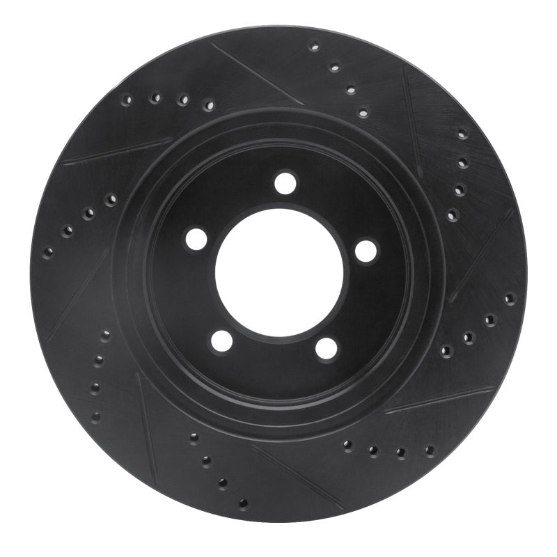 R1 Concepts R1 06-10 Ford Explorer Front Left Drilled & Slotted Black Brake Rotor