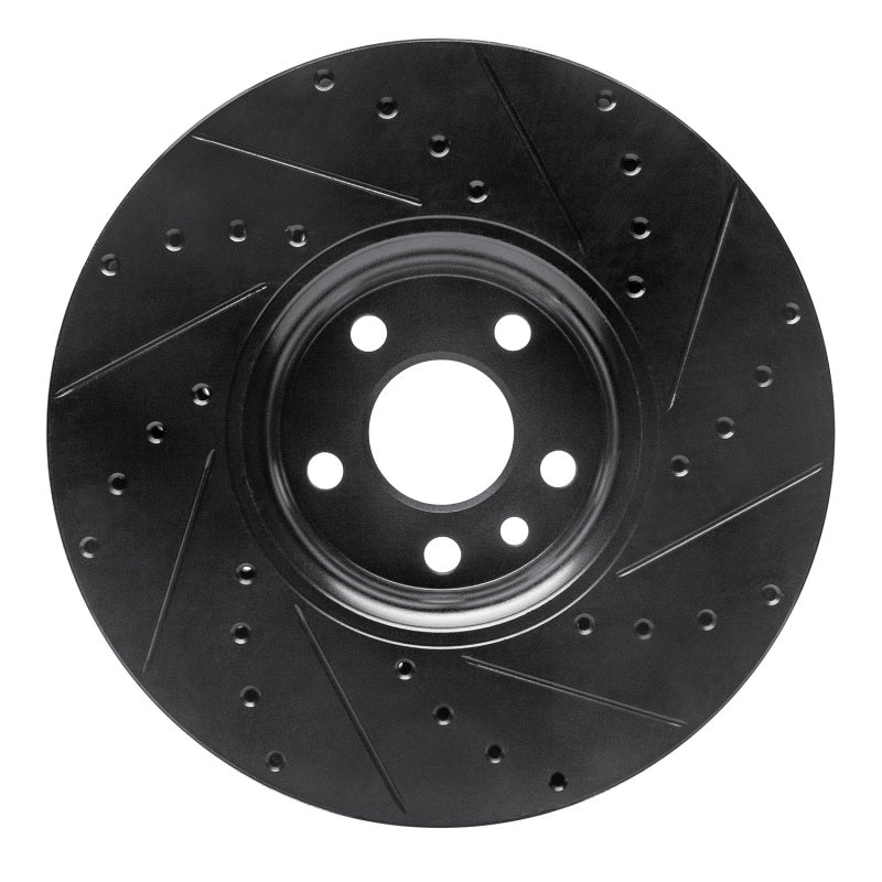 R1 Concepts R1 10-16 Volvo XC60 Front Left Drilled & Slotted Black Brake Rotor