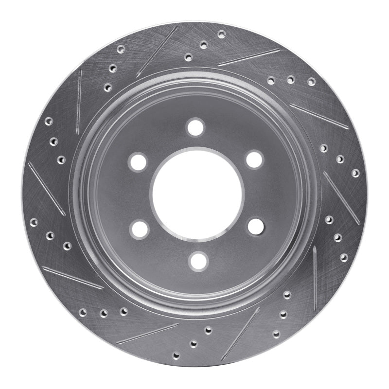 R1 Concepts R1 15-17 Ford F-150 RWD Rear Right Drilled & Slotted Silver Brake Rotor