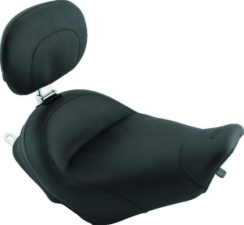 Mustang Motorcycle Mustang 97-07 Harley Rd King, 06-07 Str Glide, 00-05 Eagle Std Solo Seat W/Driver Backrest - Black