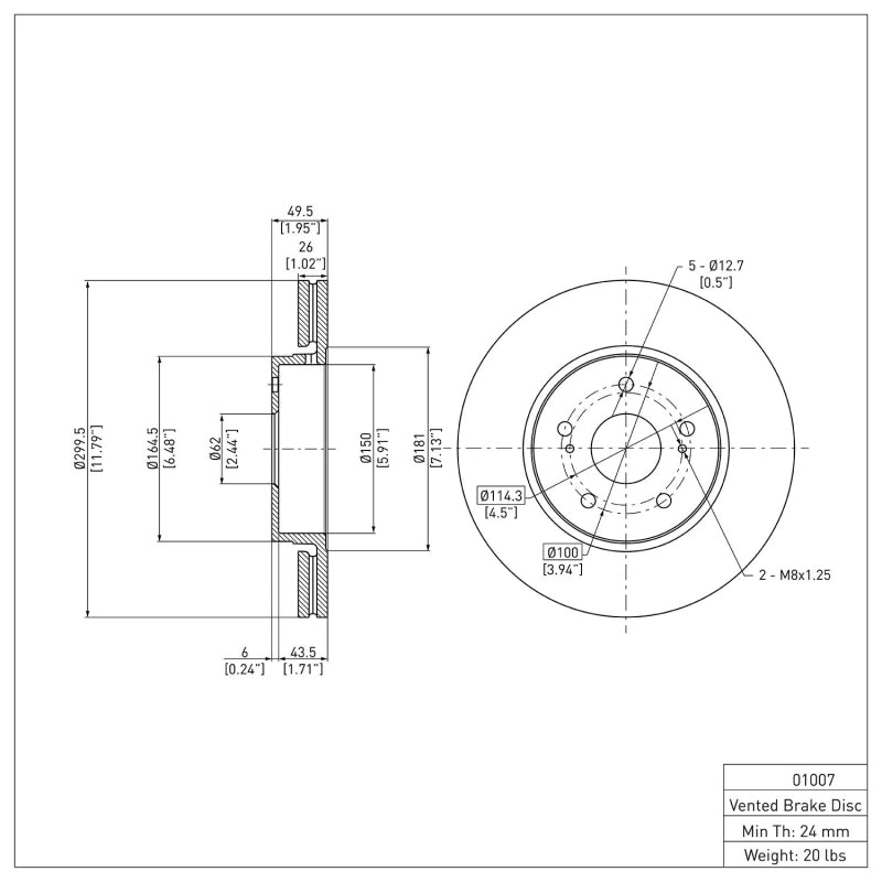 DFC 10-13 Suzuki Kizashi Front GeoSPEC Coated Rotor