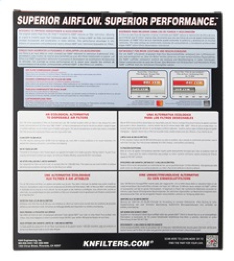 K&N Engineering K&N Replacement Panel Air Filter 12.313in OS L x 10.313in OS W x 1.188in H for 13-14 Cadillac ATS