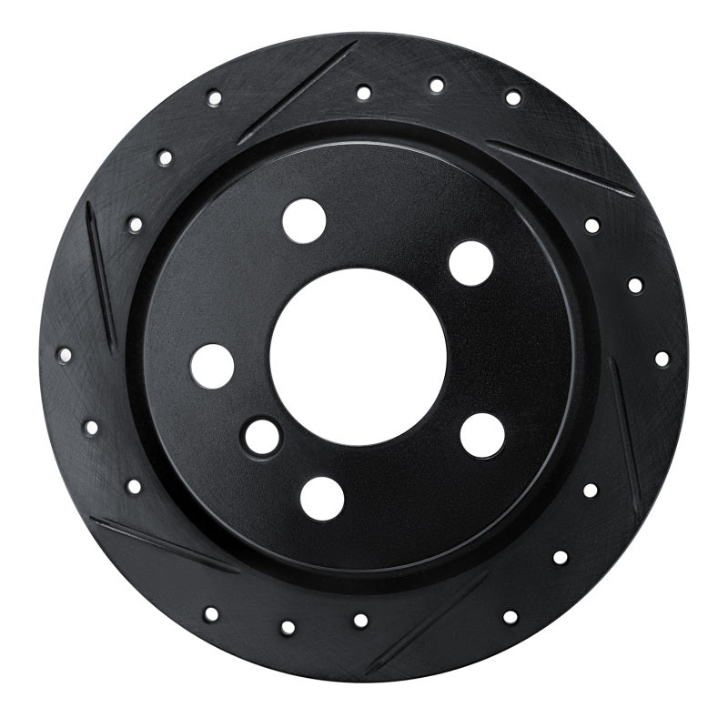 R1 Concepts R1 14-24 Mini Cooper (Excl Clubman) Rear Left Drilled & Slotted Black Brake Rotor