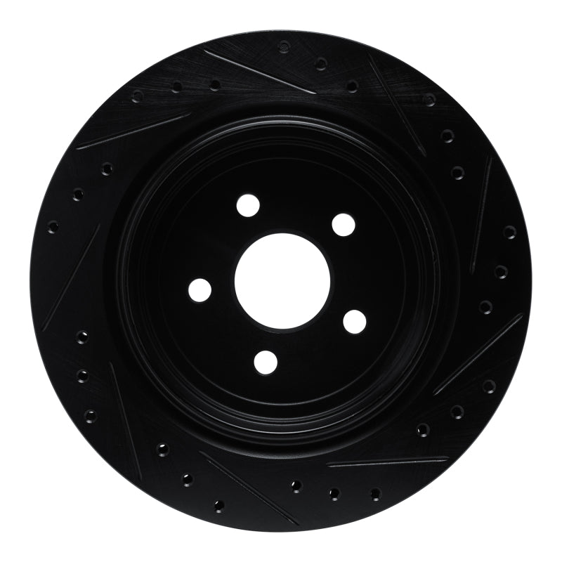R1 Concepts R1 89-95 Chrysler LeBaron Rear Left Drilled & Slotted Black Brake Rotor