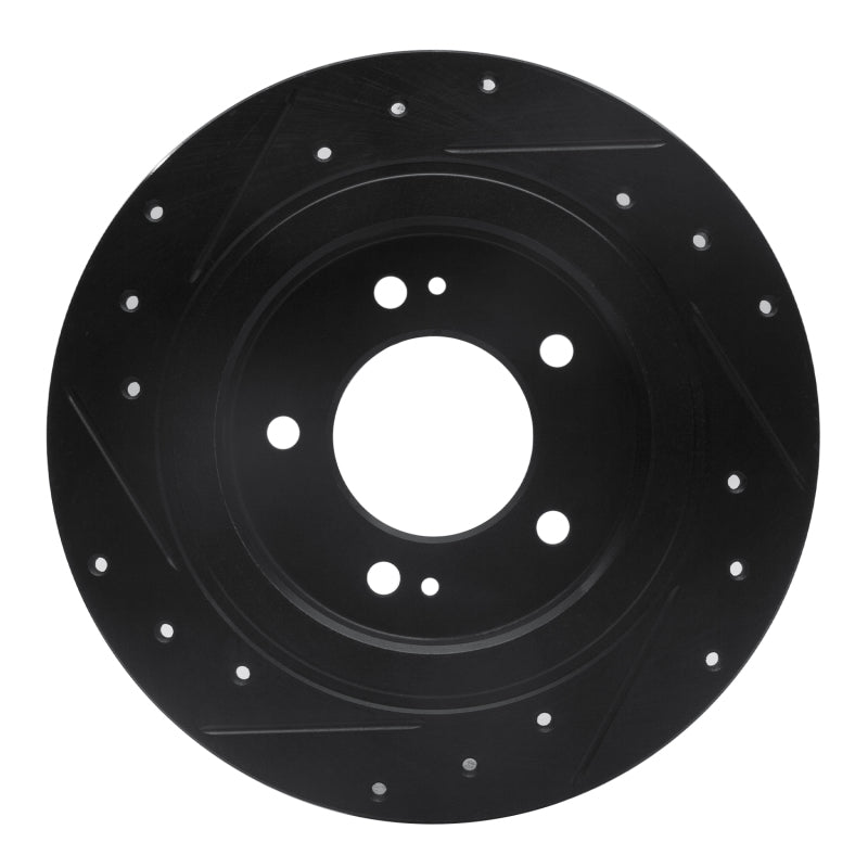 R1 Concepts R1 13-25 Hyundai Elantra GT Rear Right Drilled & Slotted Black Brake Rotor