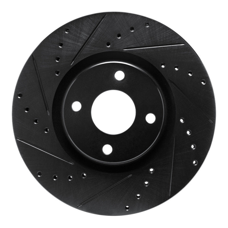 R1 Concepts R1 18-22 Ford Ecosport Front Left Drilled & Slotted Black Brake Rotor