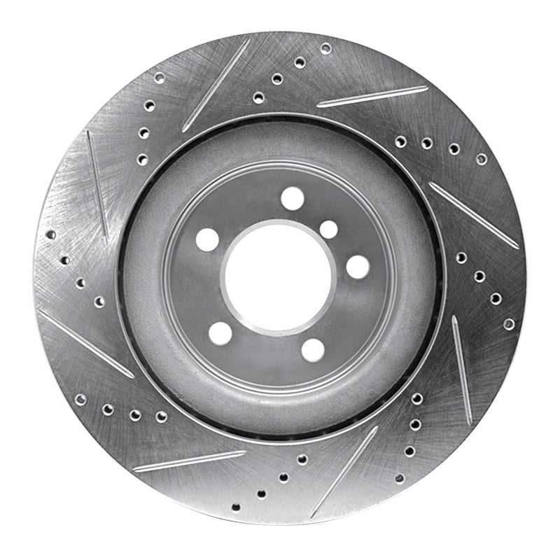 R1 Concepts R1 06-09 Land Rover Range Rover Front Right Drilled & Slotted Silver Brake Rotor