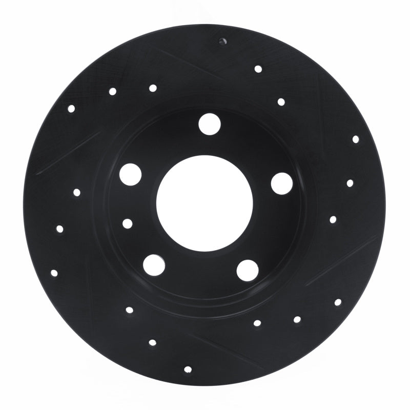 R1 Concepts R1 02-06 Audi A4 (USA/Canada) Rear Left Drilled & Slotted Black Brake Rotor