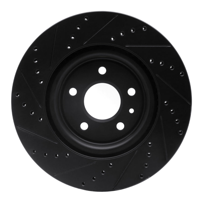 R1 Concepts R1 11-19 Ford Explorer Front Right Drilled & Slotted Black Brake Rotor