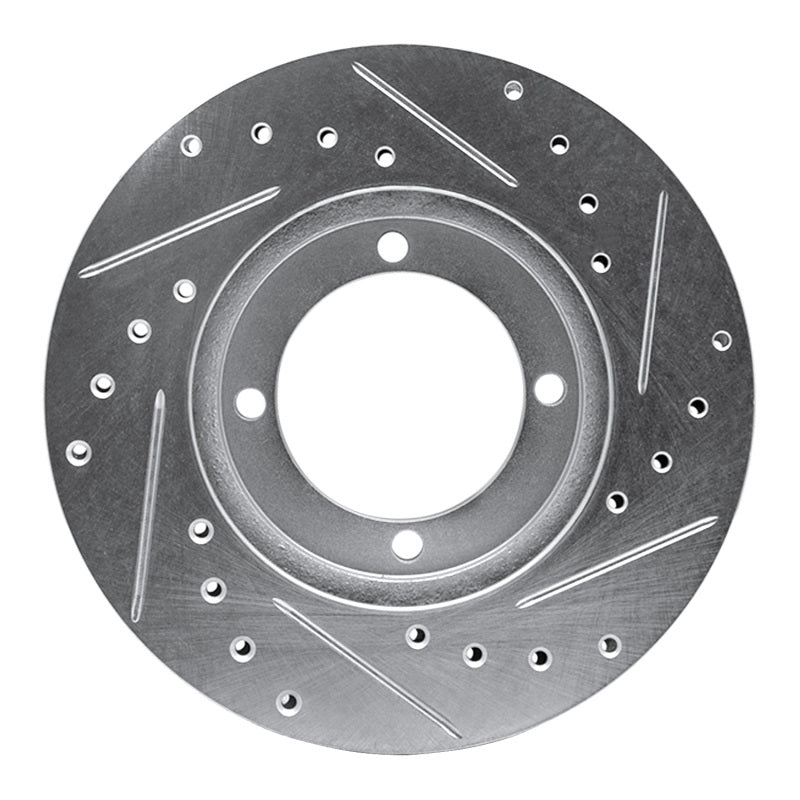 R1 Concepts R1 83-91 Dodge COLT Front Left Drilled & Slotted Silver Brake Rotor