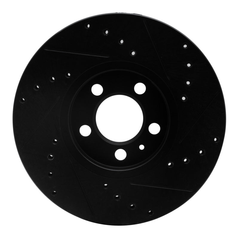 R1 Concepts R1 96-98 Volkswagen Golf Front Left Drilled & Slotted Black Brake Rotor