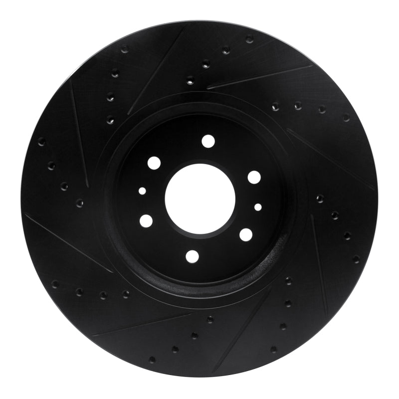 R1 Concepts R1 09-10 Kia BORREGO Front Right Drilled & Slotted Black Brake Rotor