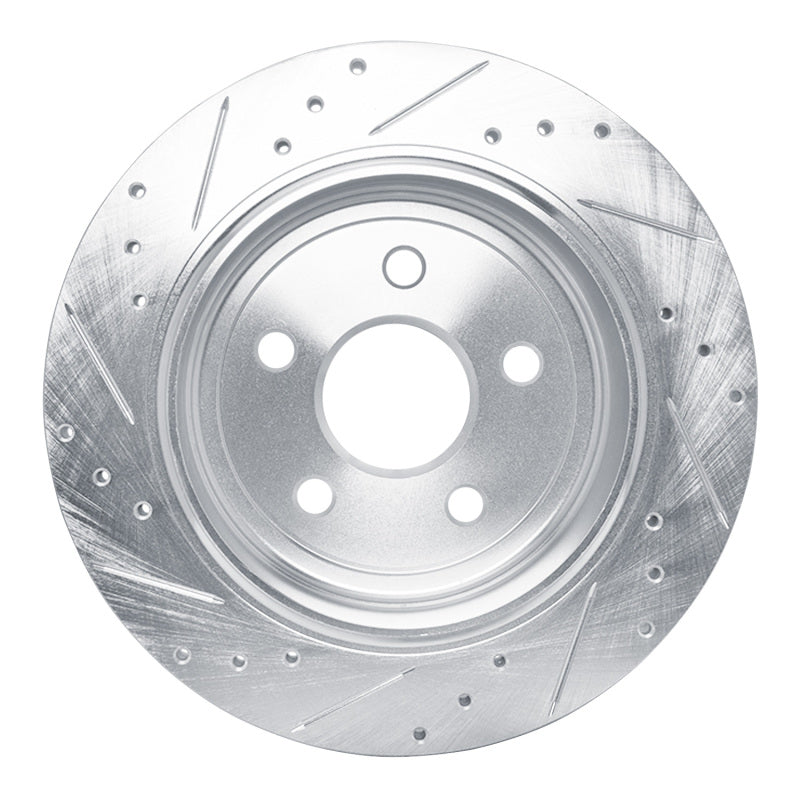 R1 Concepts R1 11-25 Dodge Durango Rear Right Drilled & Slotted Silver Brake Rotor