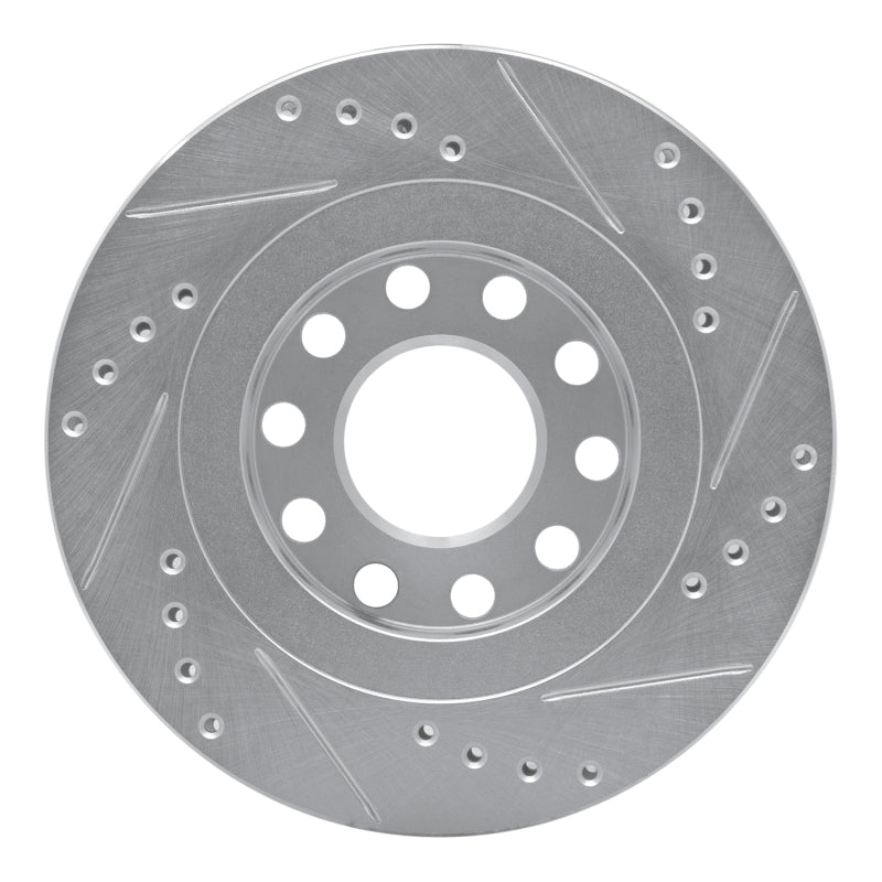 R1 Concepts R1 04-05 Audi ALLROAD Rear Left Drilled & Slotted Silver Brake Rotor