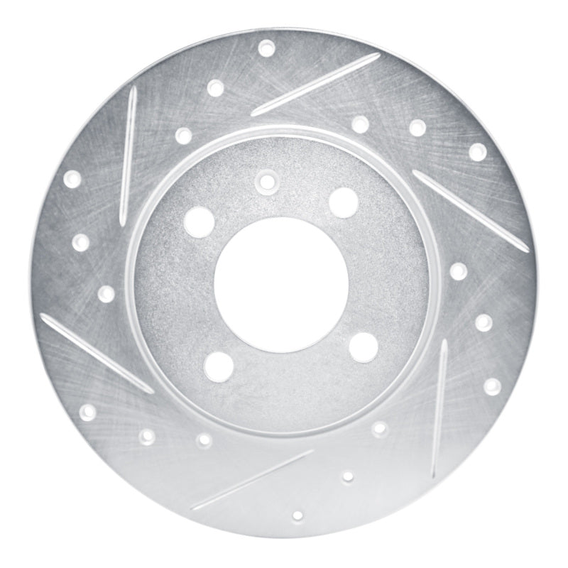 R1 Concepts R1 84-97 Audi Coupe Front Left Drilled & Slotted Silver Brake Rotor