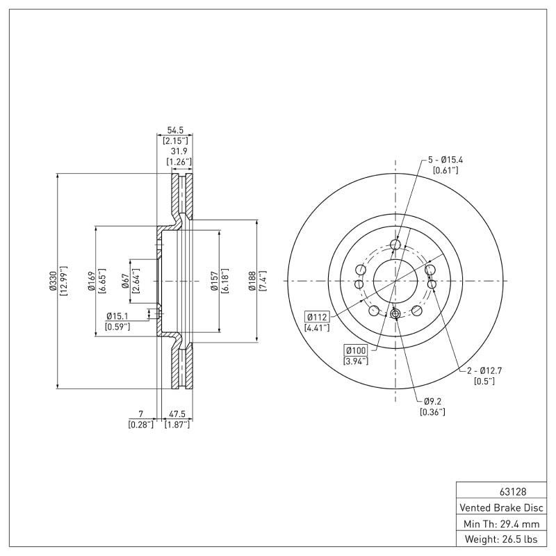 DFC 06-12 Mercedes-Benz R500 Front Brake Rotor