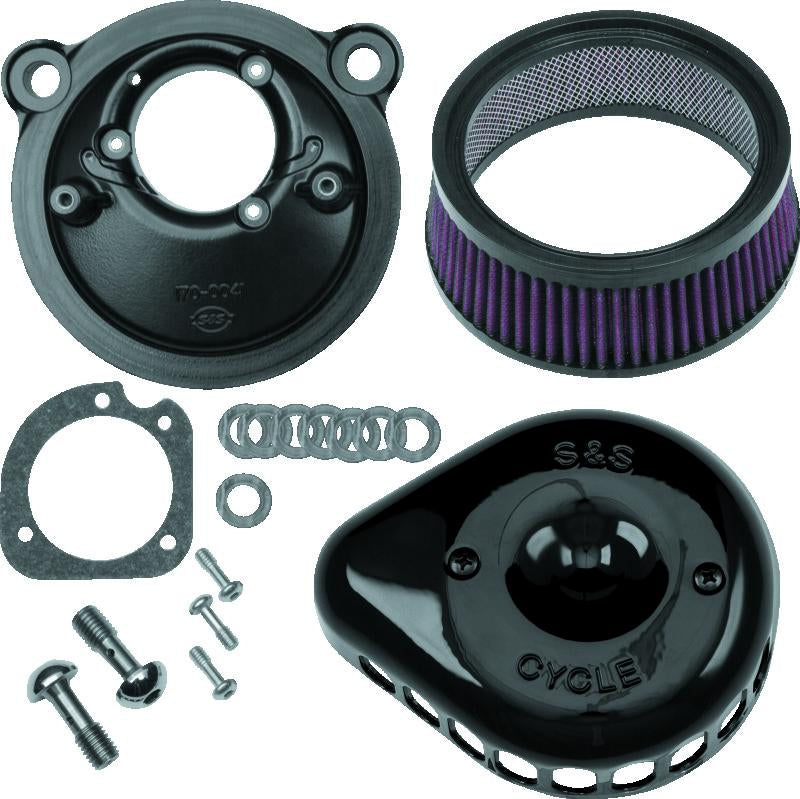 S&S Cycle 2007+ XL Sportster Models Stealth Air Cleaner Kit w/ Gloss Black Mini Teardrop Cover