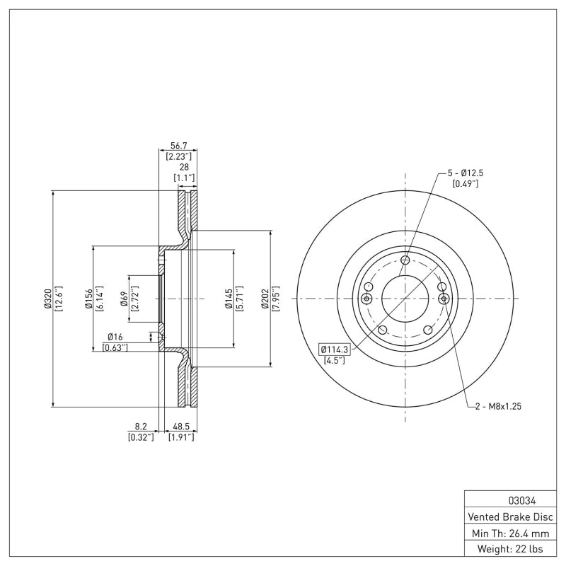 DFC 10-16 Hyundai Genesis Coupe Front Brake Rotor