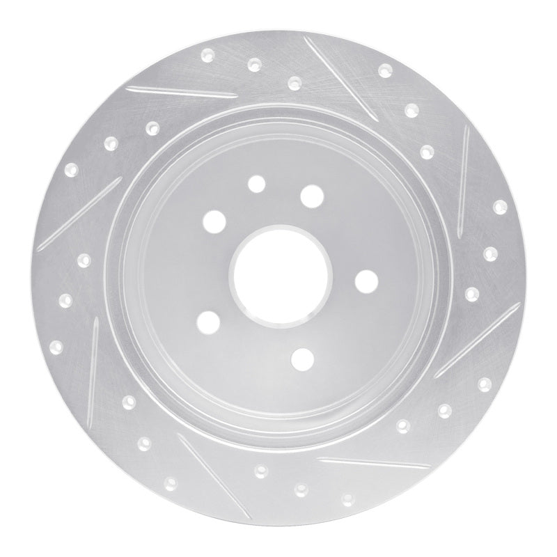 R1 Concepts R1 98-10 Lexus GS430 Rear Left Drilled & Slotted Silver Brake Rotor