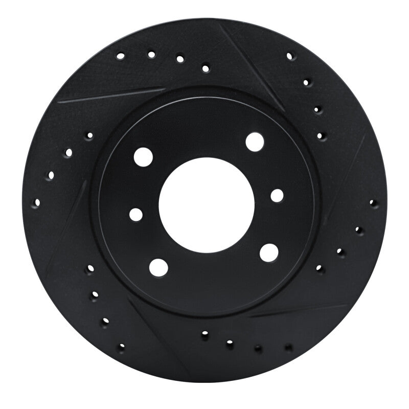 R1 Concepts R1 90-92 Infiniti M30 Front Right Drilled & Slotted Black Brake Rotor