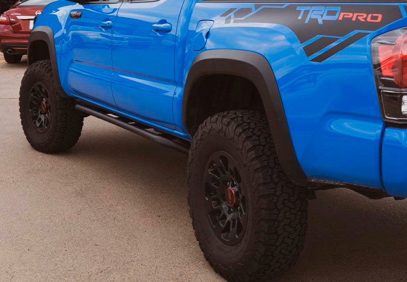 Cali Raised LED Cali Raised 05-23 Toyota Tacoma Trail Ed Rock Sliders - Double Cab Long Bed/No Kick Out/PwdrCoat