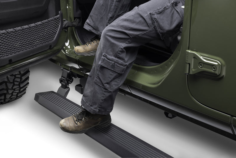 Go Rhino RealTruck 20-24 Jeep Gladiator CC 4dr VoltStep Electric Running Board Kit (Cut/Drill Req.) - Tex Blk