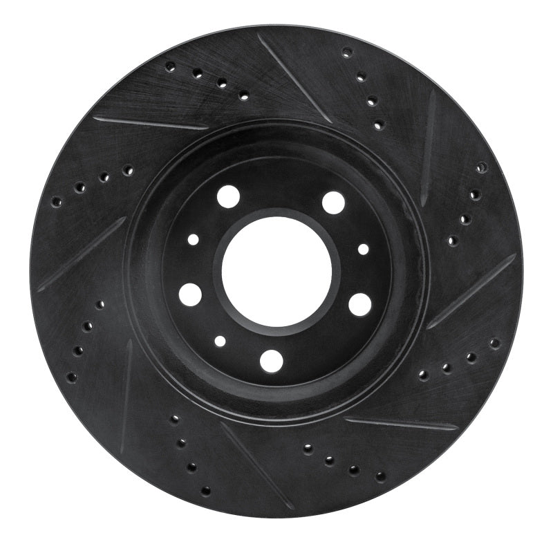 R1 Concepts R1 03-08 Cadillac STS Front Left Drilled & Slotted Black Brake Rotor