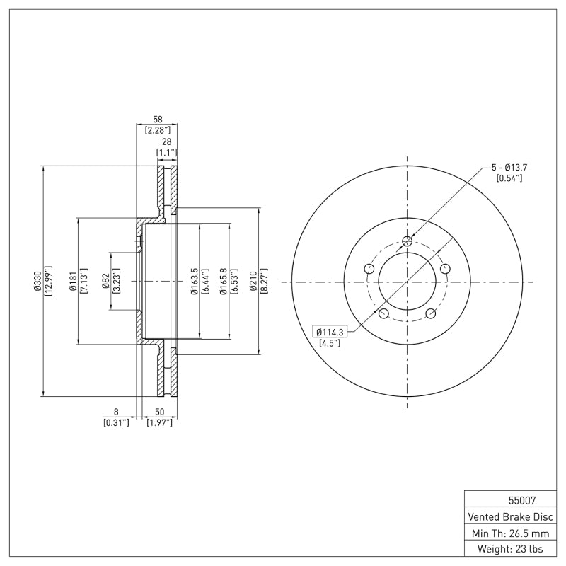 DFC 03-05 Lincoln Aviator Front Brake Rotor