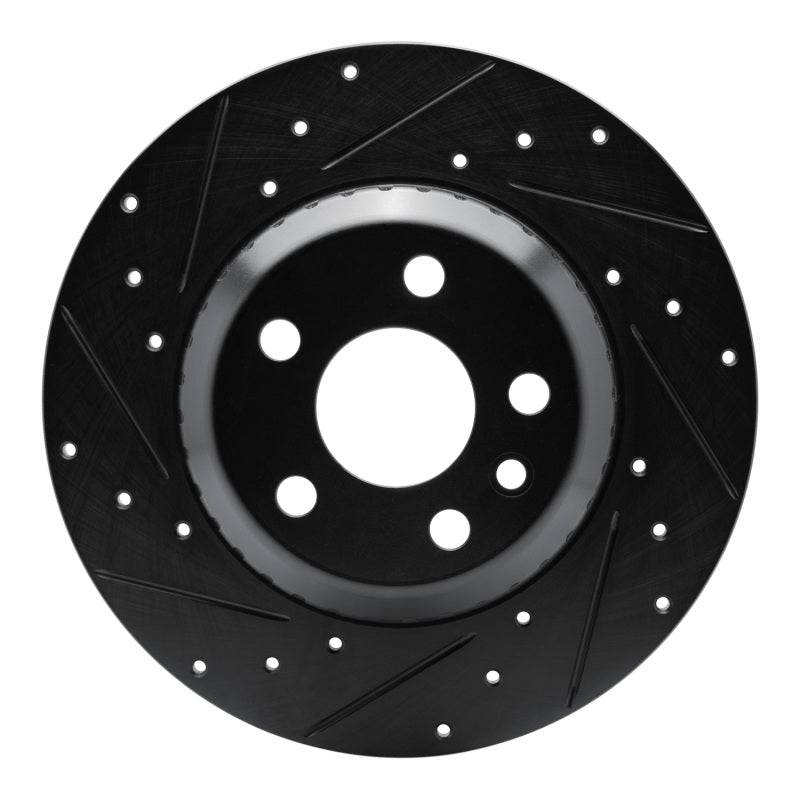 R1 Concepts R1 20-22 Jaguar E-Pace Rear Left Drilled & Slotted Black Brake Rotor
