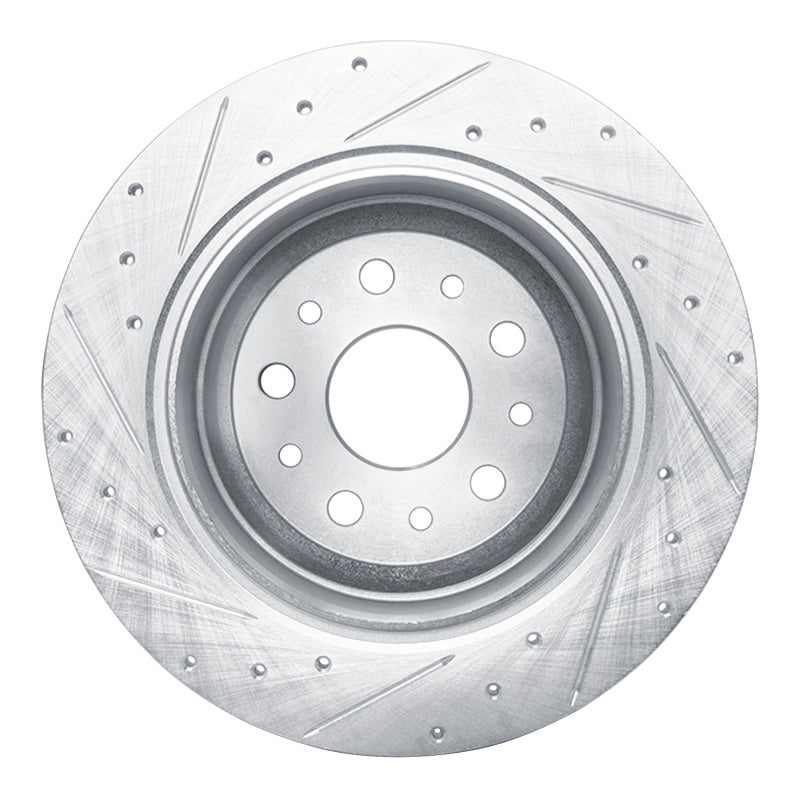 R1 Concepts R1 99-04 Jeep Grand Cherokee Front Right Drilled & Slotted Silver Brake Rotor