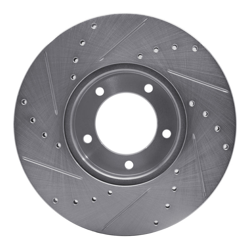 R1 Concepts R1 71-97 Jaguar XJS Front Right Drilled & Slotted Silver Brake Rotor