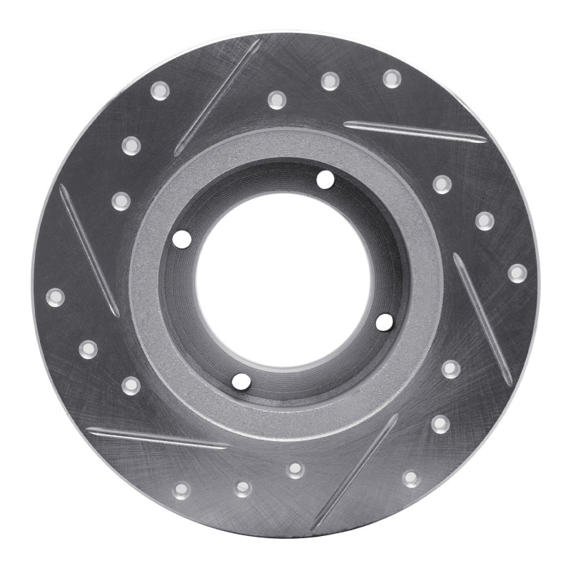 R1 Concepts R1 85-91 Subaru GL Rear Right Drilled & Slotted Silver Brake Rotor