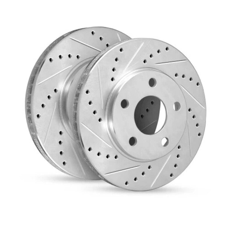 R1 Concepts R1 15-18 Lexus Gs450H Front Right Drilled & Slotted Silver Brake Rotor