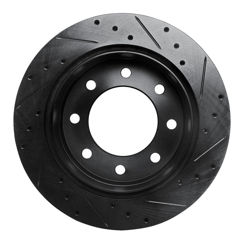 R1 Concepts R1 03-05 Chevrolet Silverado 1500 Rear Left Drilled & Slotted Black Brake Rotor