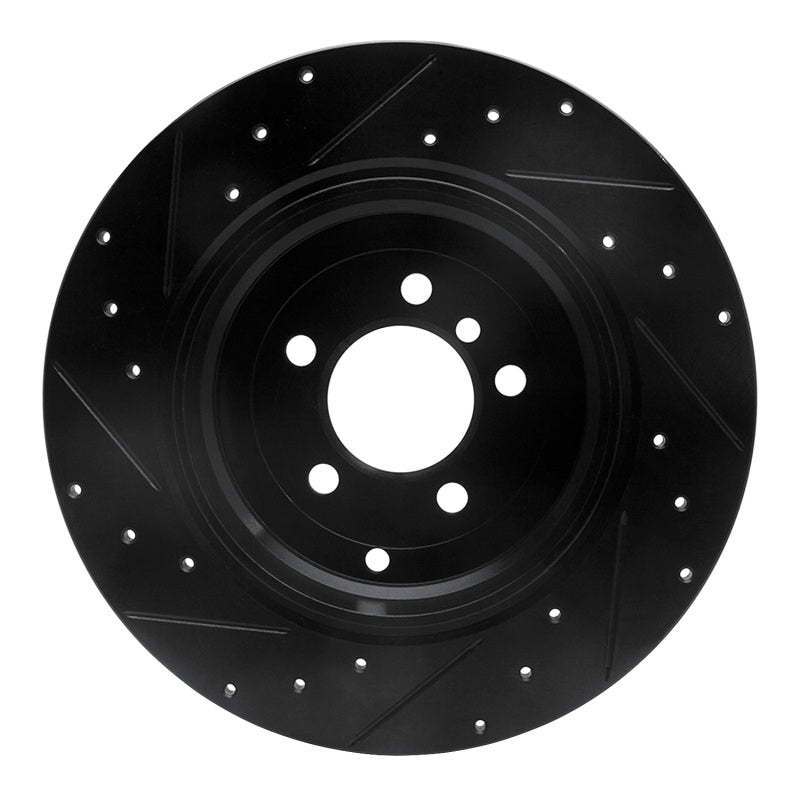 R1 Concepts R1 03-05 Land Rover Range Rover Rear Right Drilled & Slotted Black Brake Rotor