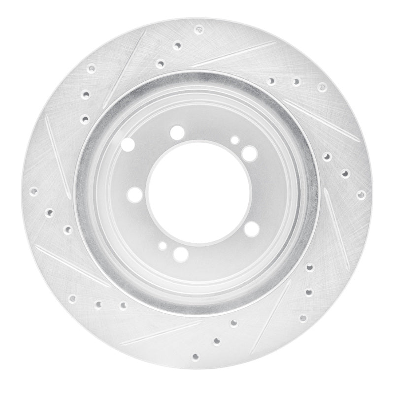 R1 Concepts R1 93-99 Dodge STEALTH Rear Right Drilled & Slotted Silver Brake Rotor