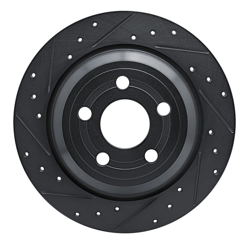 R1 Concepts R1 22-25 Ford Maverick Rear Left Drilled & Slotted Black Brake Rotor