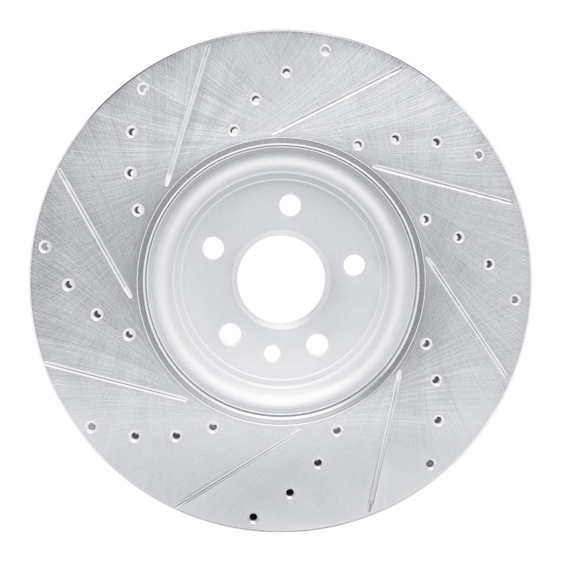 R1 Concepts R1 17-20 Jaguar F-Pace Front Right Drilled & Slotted Silver Brake Rotor