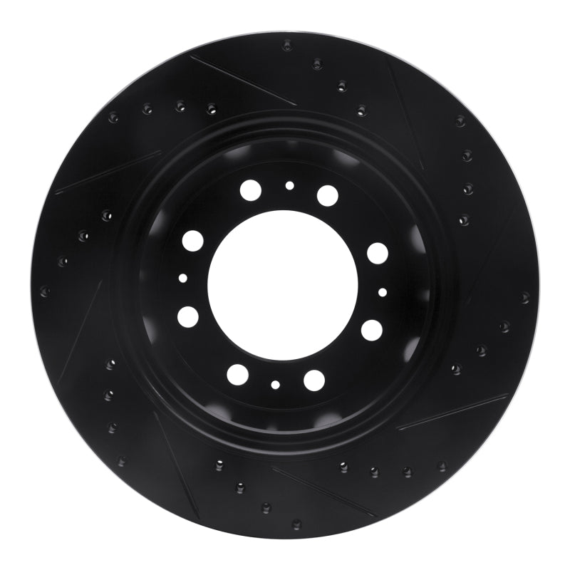 R1 Concepts R1 09-25 Dodge Ram 2500 Rear Left Drilled & Slotted Black Brake Rotor